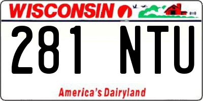WI license plate 281NTU