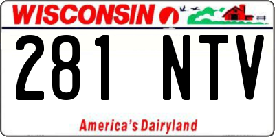 WI license plate 281NTV