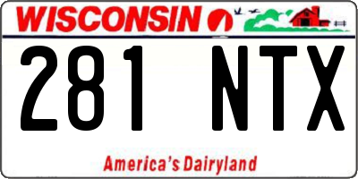 WI license plate 281NTX