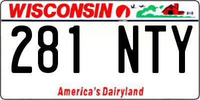 WI license plate 281NTY