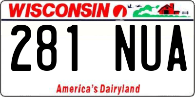 WI license plate 281NUA