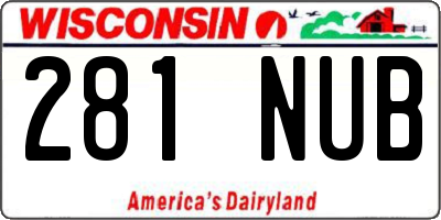 WI license plate 281NUB
