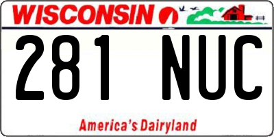 WI license plate 281NUC