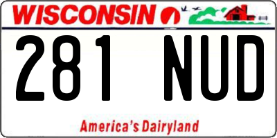 WI license plate 281NUD