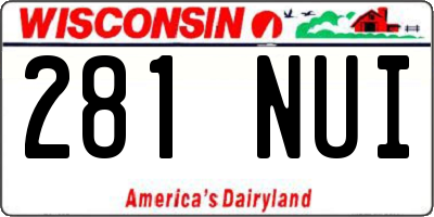 WI license plate 281NUI