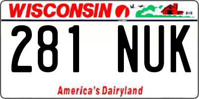 WI license plate 281NUK