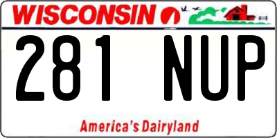 WI license plate 281NUP