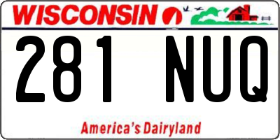 WI license plate 281NUQ