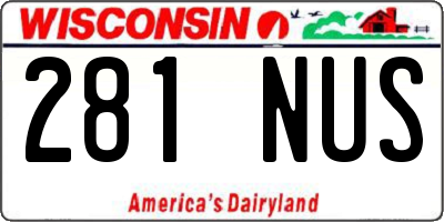 WI license plate 281NUS