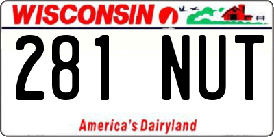 WI license plate 281NUT