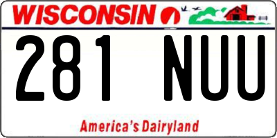 WI license plate 281NUU