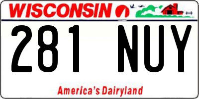 WI license plate 281NUY