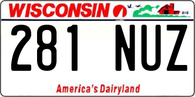 WI license plate 281NUZ