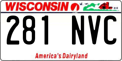 WI license plate 281NVC