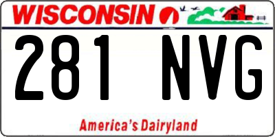 WI license plate 281NVG