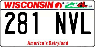 WI license plate 281NVL