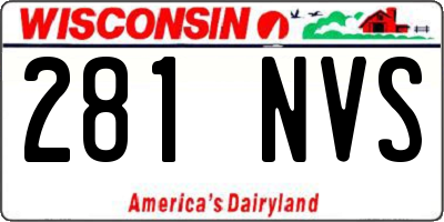 WI license plate 281NVS