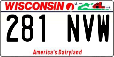 WI license plate 281NVW