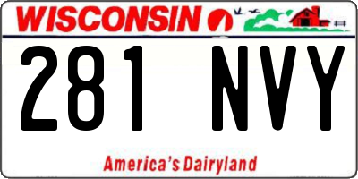 WI license plate 281NVY