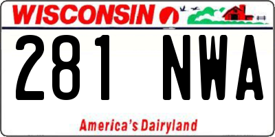 WI license plate 281NWA