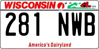 WI license plate 281NWB