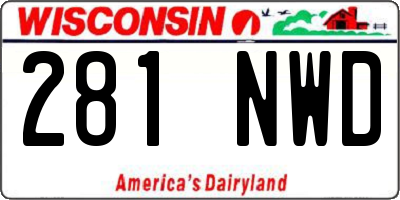 WI license plate 281NWD