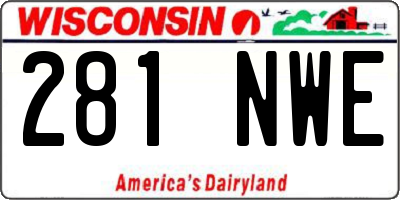 WI license plate 281NWE