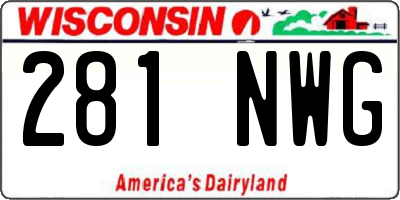 WI license plate 281NWG