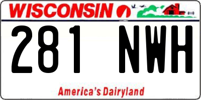 WI license plate 281NWH