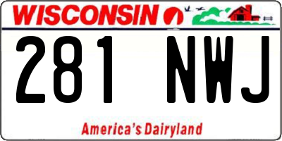 WI license plate 281NWJ