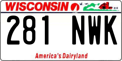 WI license plate 281NWK