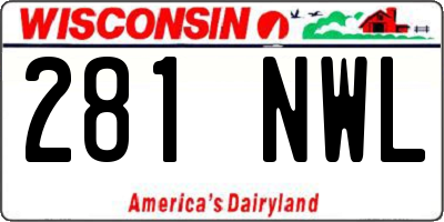 WI license plate 281NWL