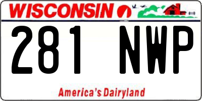 WI license plate 281NWP