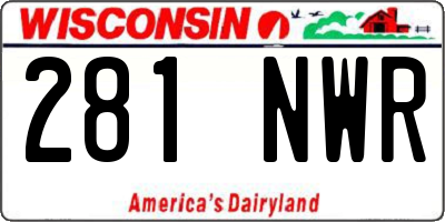 WI license plate 281NWR