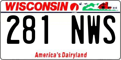 WI license plate 281NWS