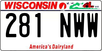WI license plate 281NWW