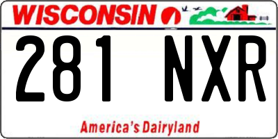 WI license plate 281NXR