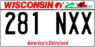 WI license plate 281NXX