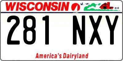 WI license plate 281NXY