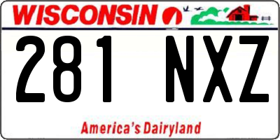 WI license plate 281NXZ