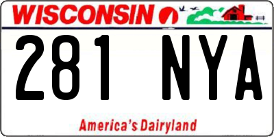 WI license plate 281NYA