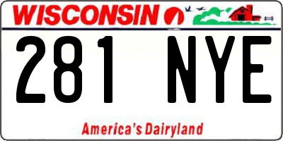 WI license plate 281NYE