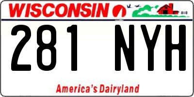 WI license plate 281NYH