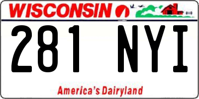 WI license plate 281NYI