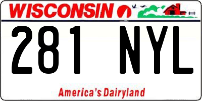 WI license plate 281NYL