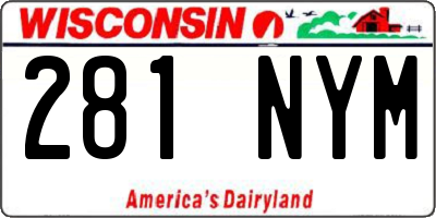 WI license plate 281NYM