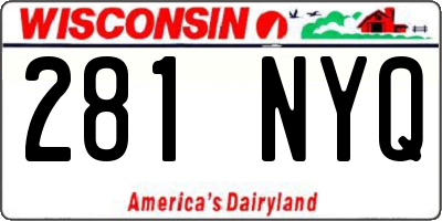 WI license plate 281NYQ