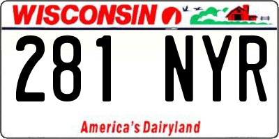 WI license plate 281NYR