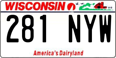 WI license plate 281NYW