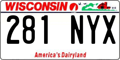 WI license plate 281NYX